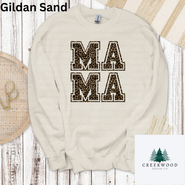 Mama Leopard Faux Sequin Design