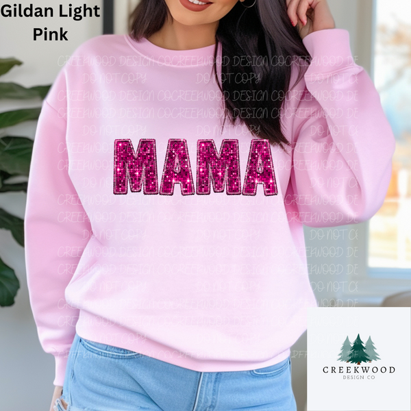 Mama Pink Faux Sequin/Embroidery Design