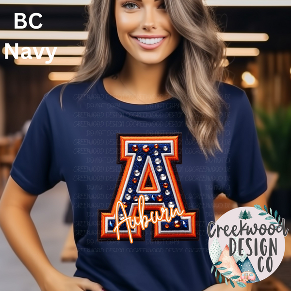 Auburn Faux Jeweled Design