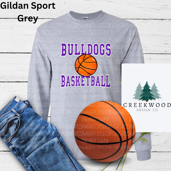 Bulldogs Basketball Distressed/No Distress