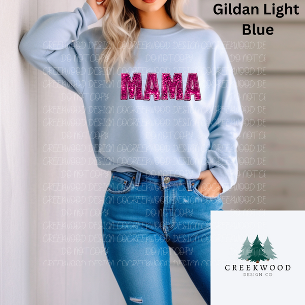 Mama Pink Faux Sequin/Embroidery Design