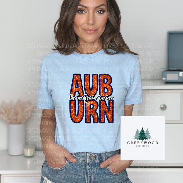 Auburn Faux Sequin/Embroidery Design