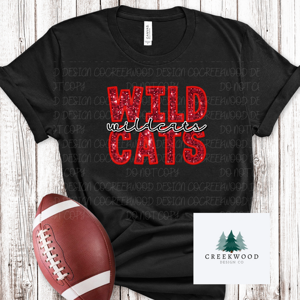 Wildcats Faux Sequin/Embroidery Design