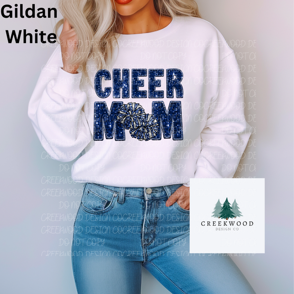 Cheer Mom Navy Sequin/Embroidery Design