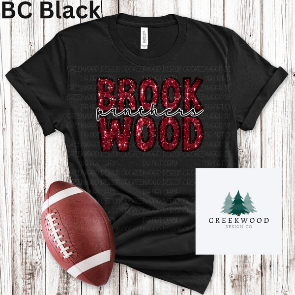 Brookwood Panthers Faux Sequin/Embroidery Design