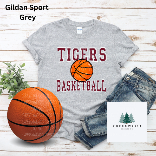 Tigers Basketball Distressed/No Distress