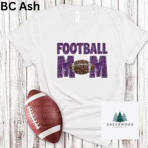 Football Mom Purple Faux Sequin Design