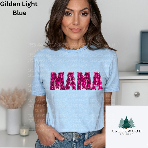 Mama Pink Faux Sequin/Embroidery Design