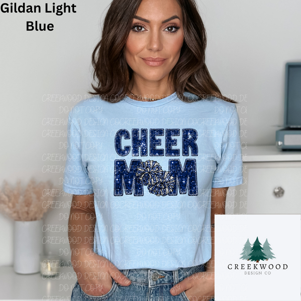 Cheer Mom Navy Sequin/Embroidery Design