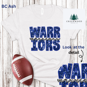 Warriors Faux Sequin/Embroidery Design