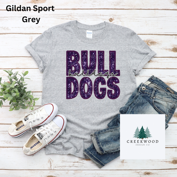 Bulldogs Faux Sequin/Embroidery Design