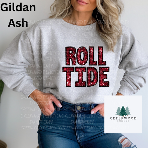 Crimson Roll Tide Faux Sequin Design