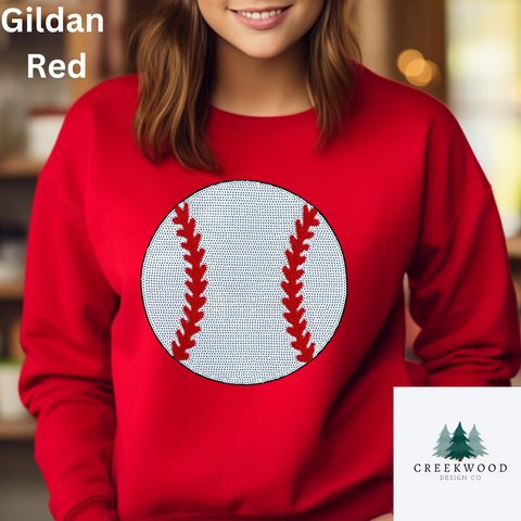 Baseball Sequin Patch Sweatshirt