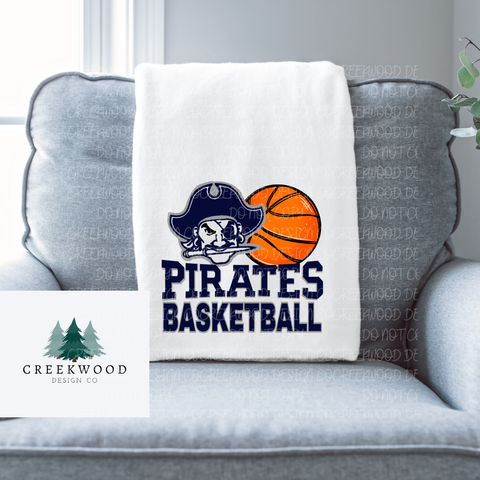 Pirates Basketball Plush Blanket