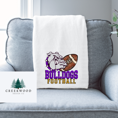 Bulldogs Football Plush Blanket