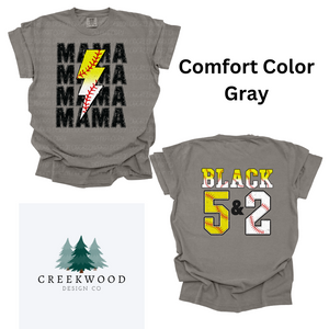 Softball & Baseball Mama Personalized Tees (please add name and number to box)