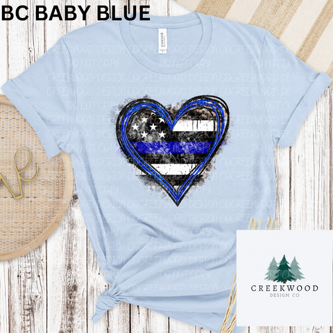 Back the Blue Heart Design