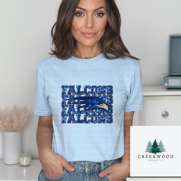 Falcons Repeat Faux Sequin Design