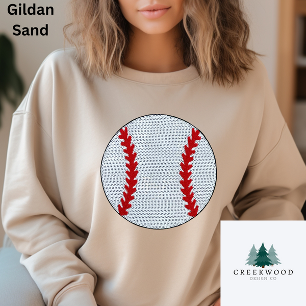 Baseball Sequin Patch Sweatshirt