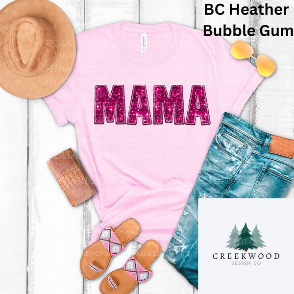 Mama Pink Faux Sequin/Embroidery Design