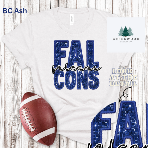 Falcons Faux Sequin/Embroidery Design