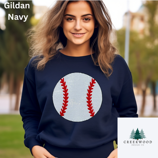 Baseball Sequin Patch Sweatshirt