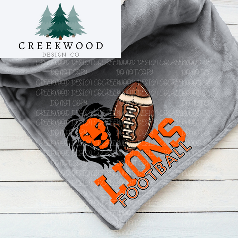 Lions Football Plush Blanket (Brooks)