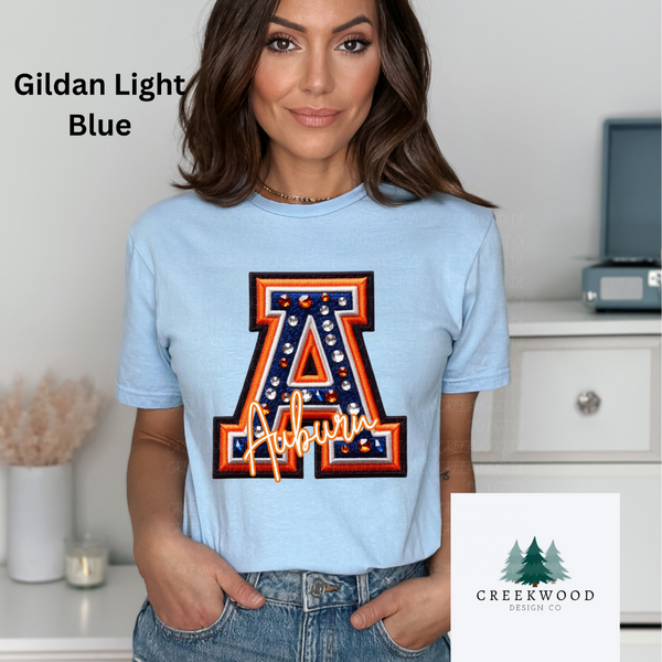 Auburn Faux Jeweled Design