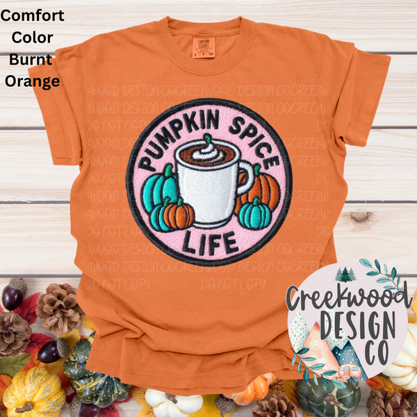 Pumpkin Spice Life Faux Patch Design