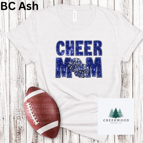 Cheer Mom Royal Faux Sequin