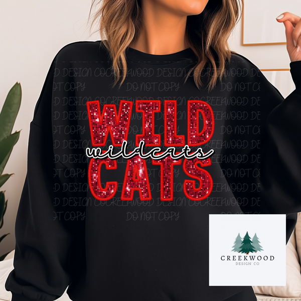 Wildcats Faux Sequin/Embroidery Design