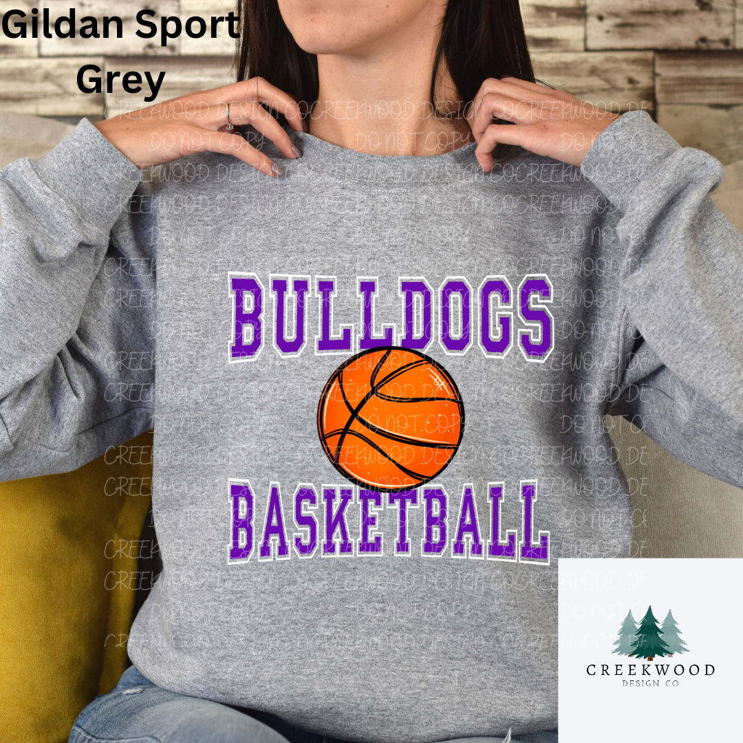 Bulldogs Basketball Distressed/No Distress