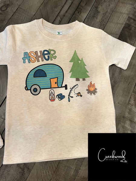 Personalized Camping Tees- SD (Please add name to box)