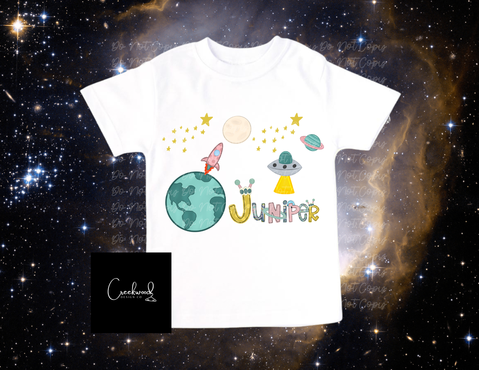 Personalized Space tee-SD (Please add name to box)