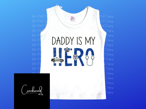 Police Hero Daddy/Mommy tee/tank -SD