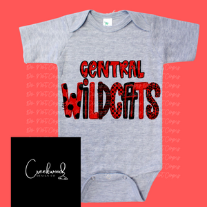 Central Wildcats Onesie-SD baby