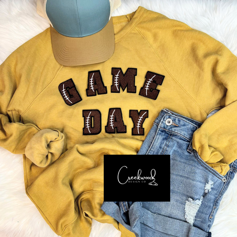 GAME DAY Chenille Patch Sweatshirts