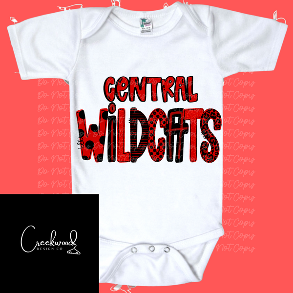 Central Wildcats Onesie-SD baby