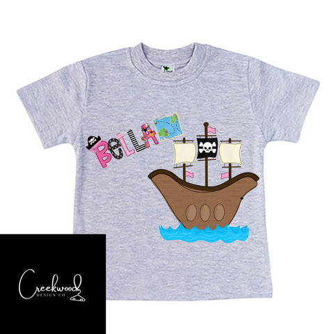 Personalized Pirate Tee- SD (Please add name to box)