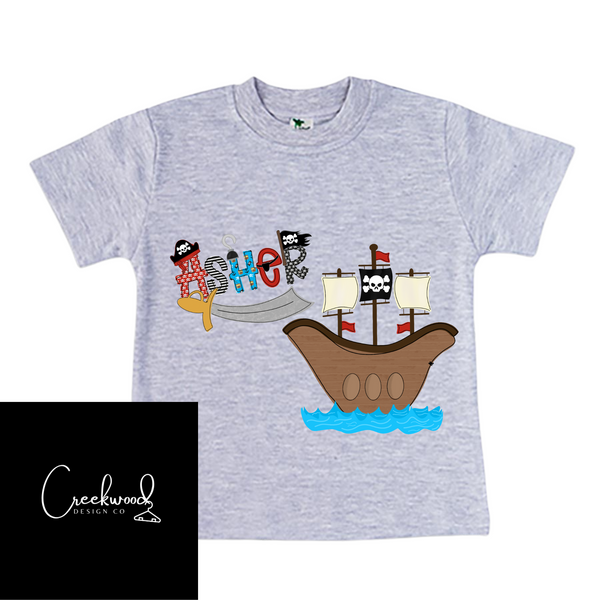 Personalized Pirate Tee- SD (Please add name to box)