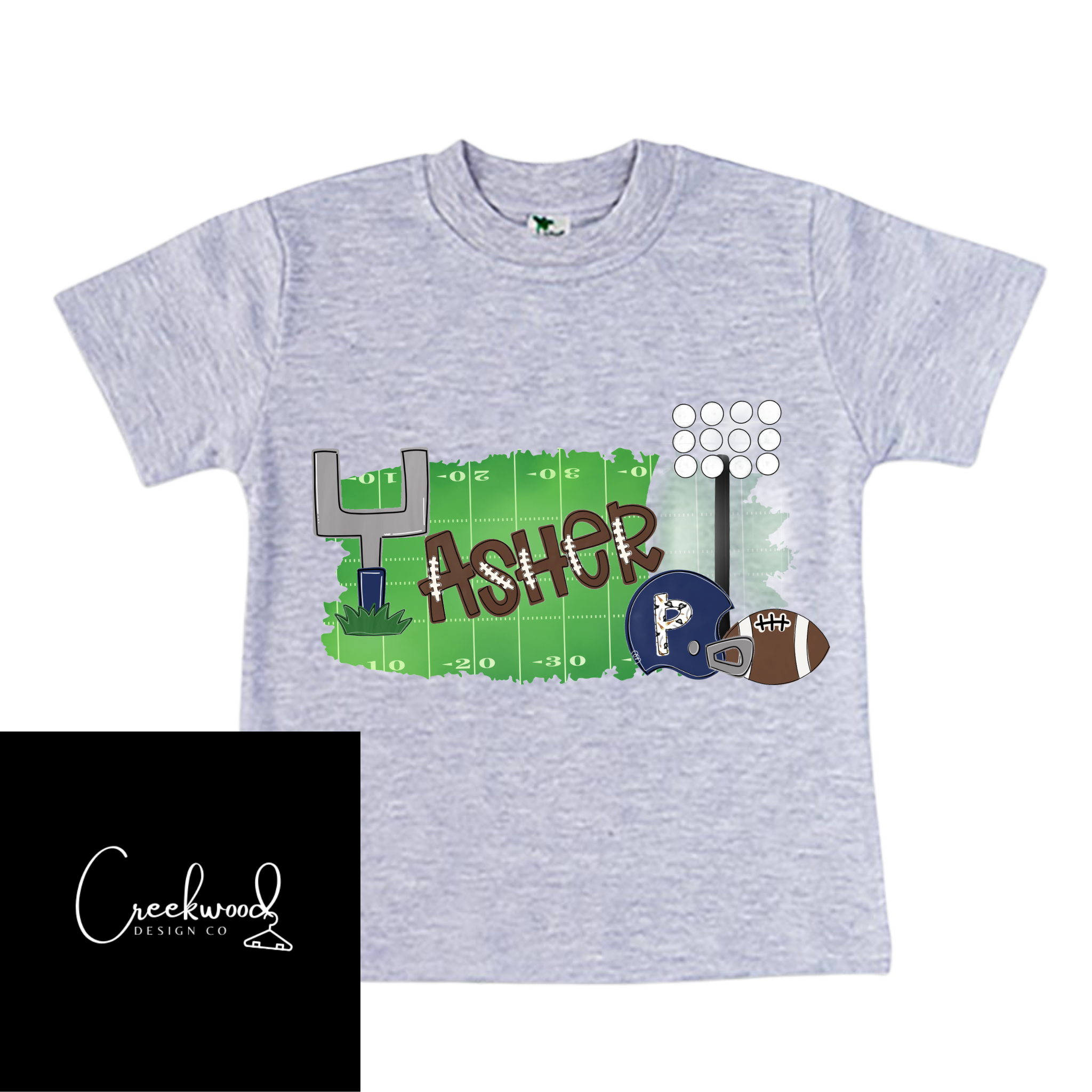 Personalized Football tee-SD (Please add name to box)